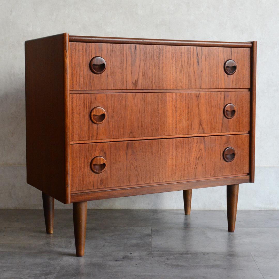 ミルメルシィ　 デンマーク チーク３段チェスト 北欧家具 北欧デザイン