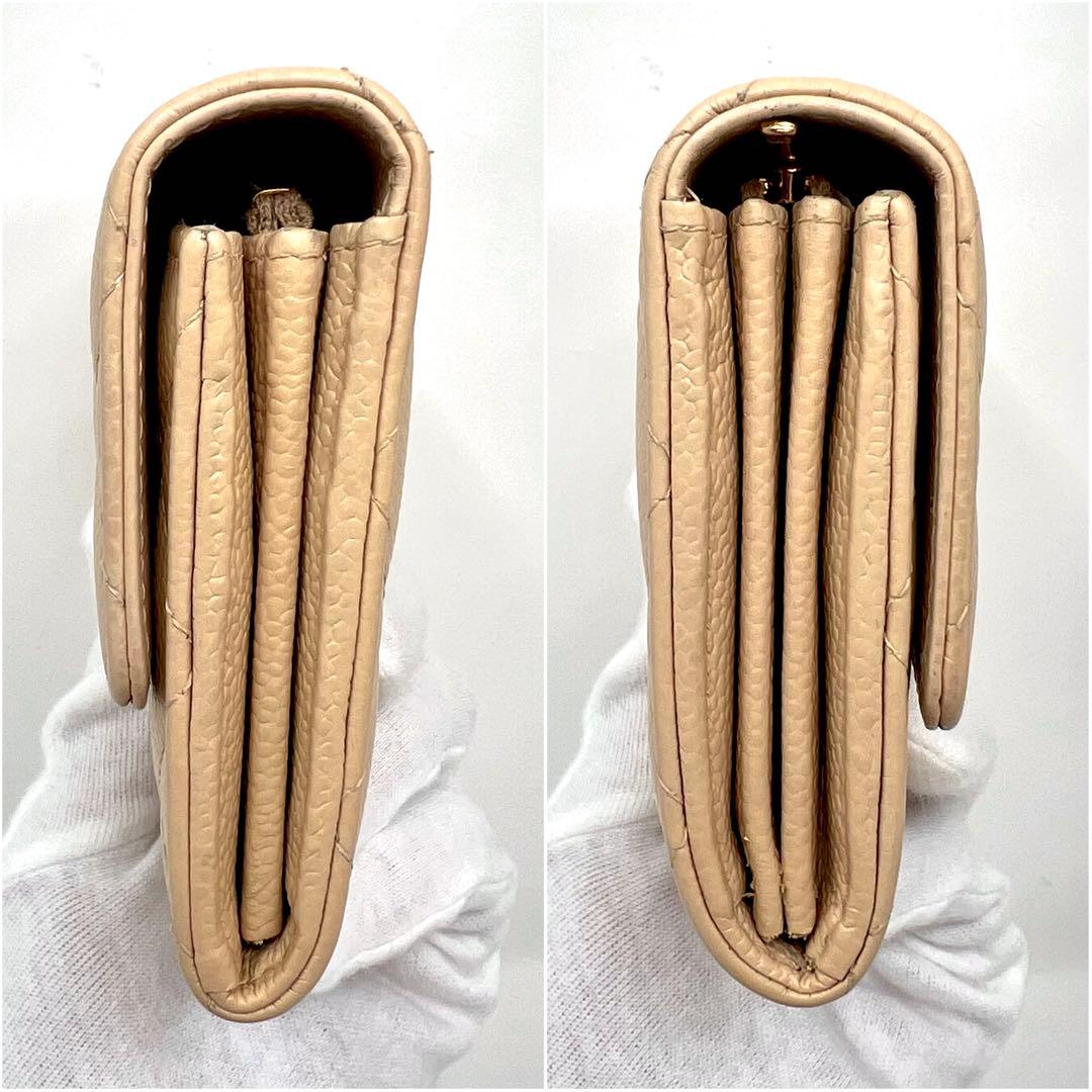 CHANEL シャネル キャビアスキン マトラッセ ロングフラップウォレット