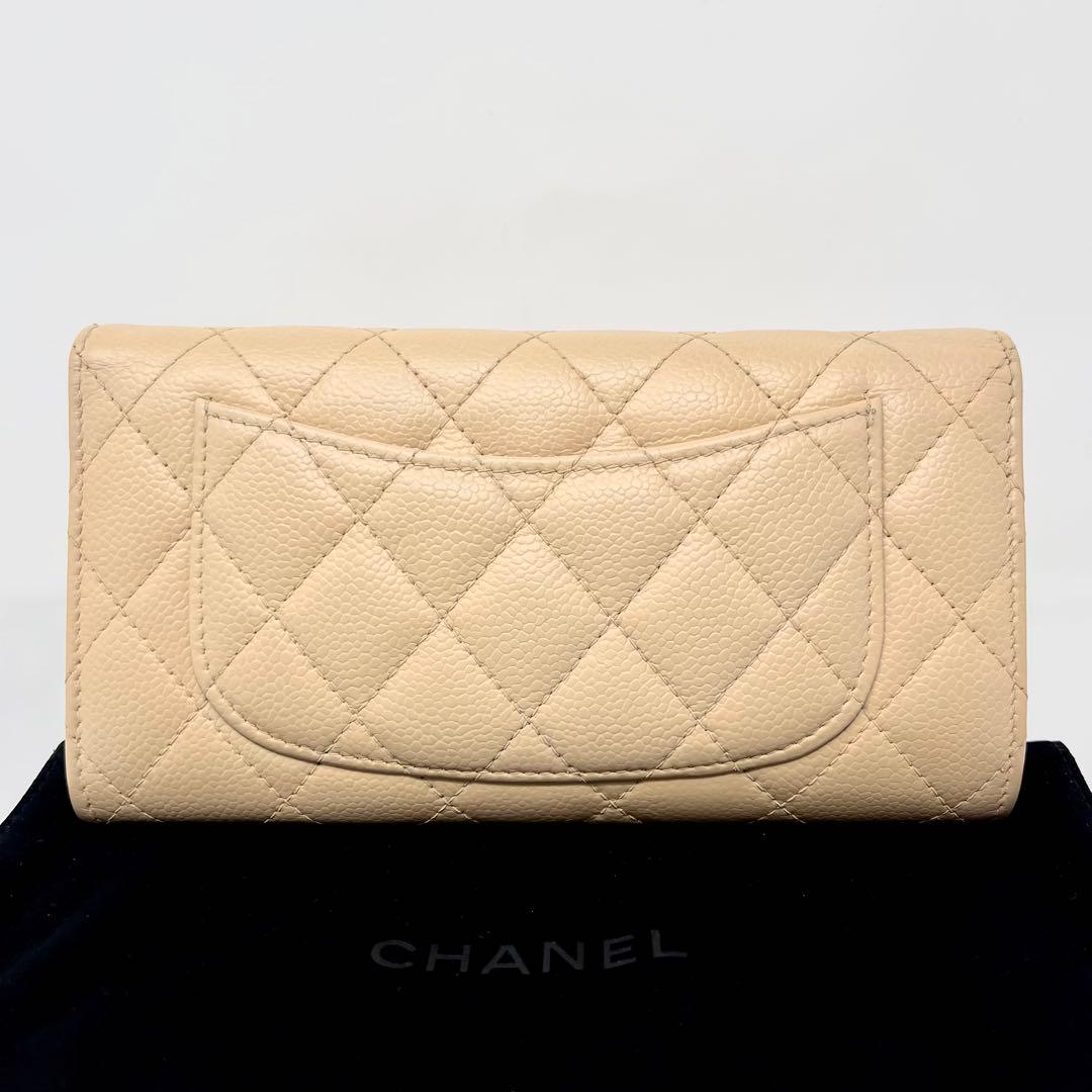CHANEL シャネル キャビアスキン マトラッセ ロングフラップウォレット