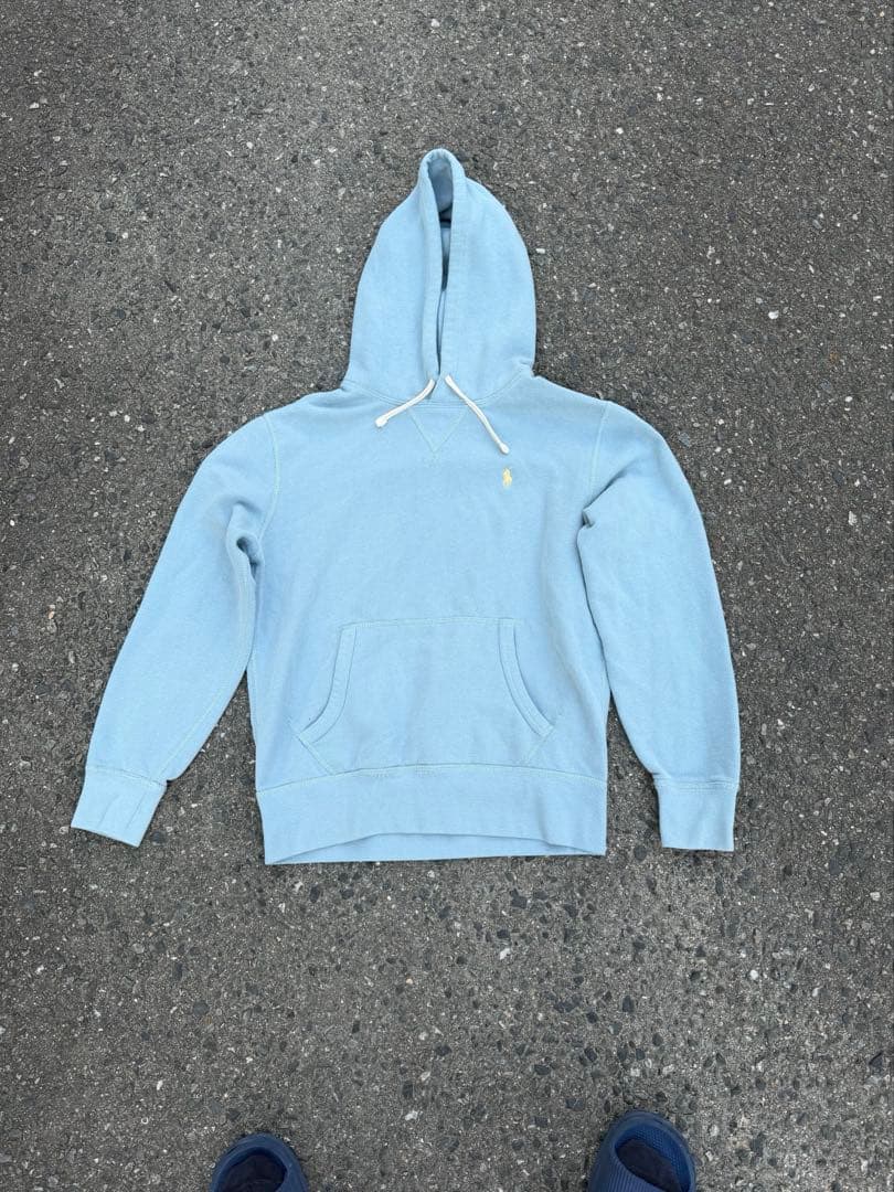 ラルフローレン　ワンポイント刺繍スウェットパーカー　アイスブルー