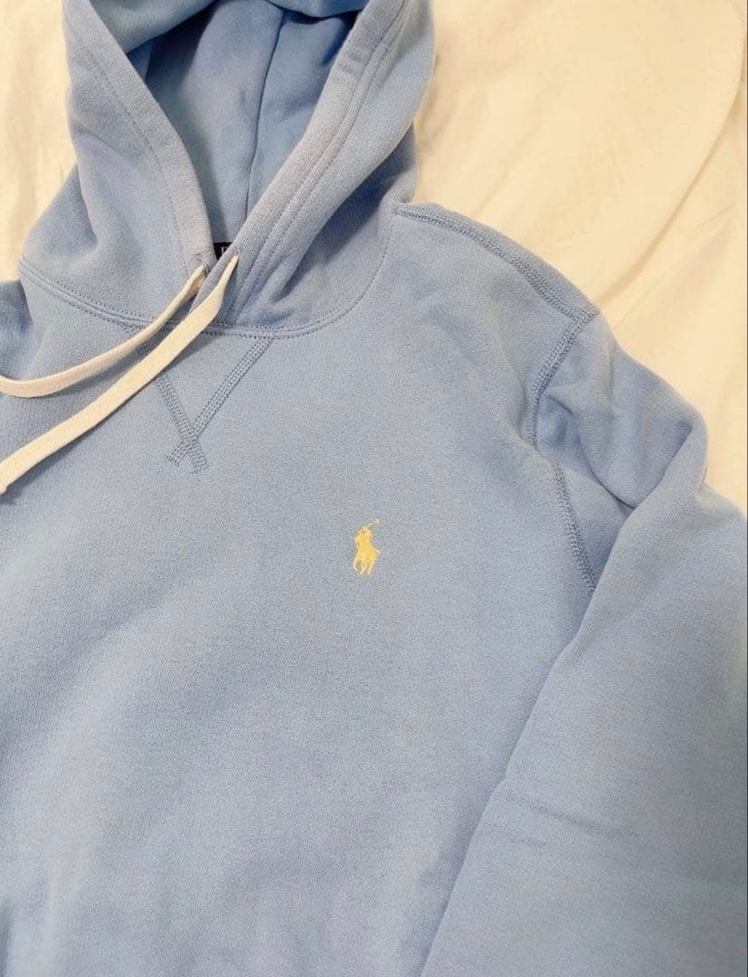 ラルフローレン　ワンポイント刺繍スウェットパーカー　アイスブルー