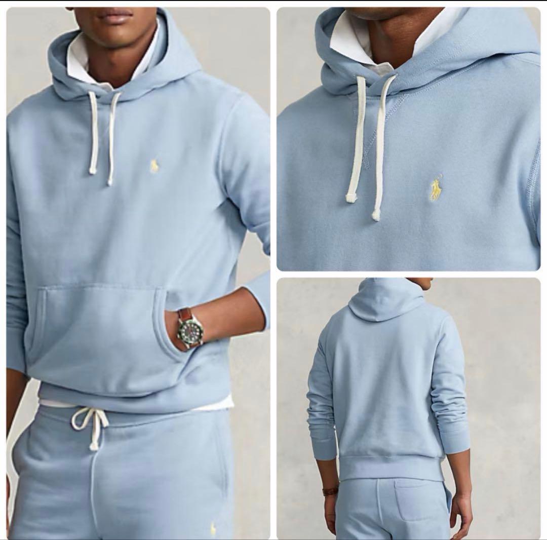 ラルフローレン　ワンポイント刺繍スウェットパーカー　アイスブルー