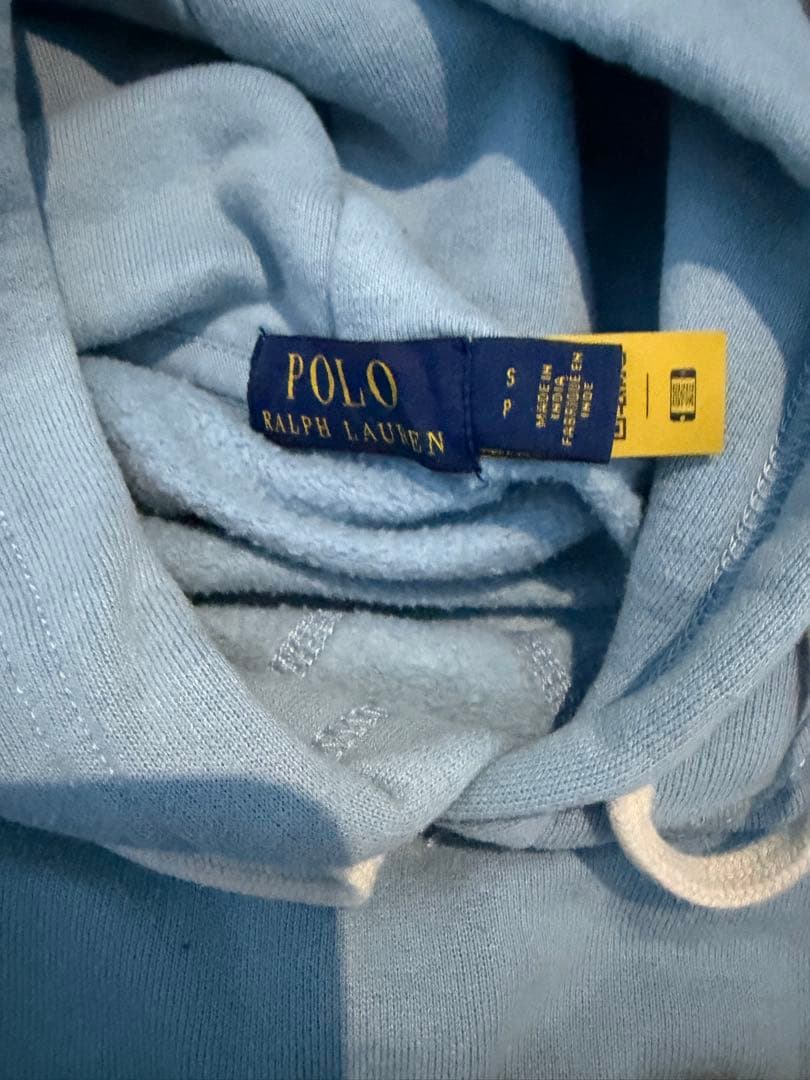 ラルフローレン　ワンポイント刺繍スウェットパーカー　アイスブルー