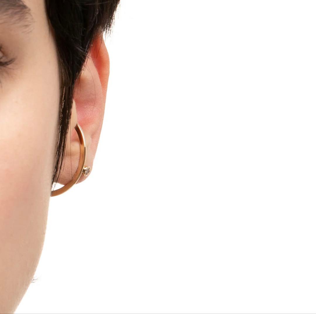 【美品】Hirotaka ヒロタカBOWダイヤモンドピアス　K10