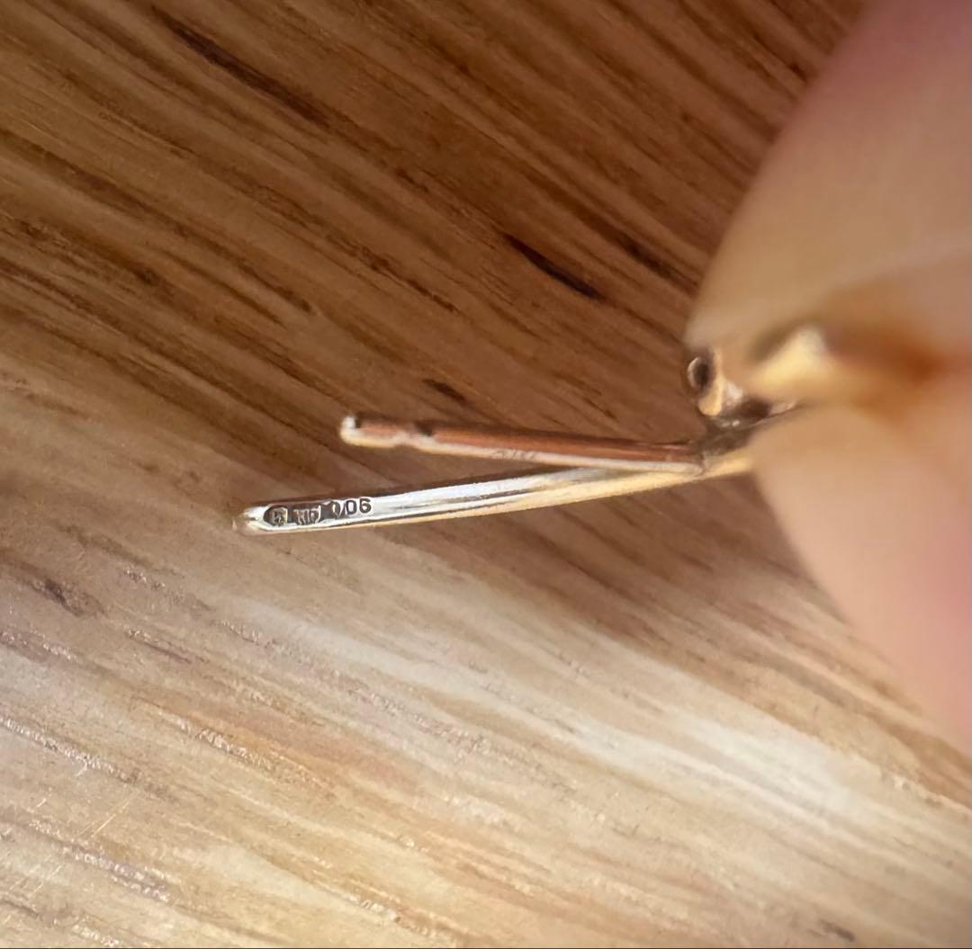 【美品】Hirotaka ヒロタカBOWダイヤモンドピアス　K10