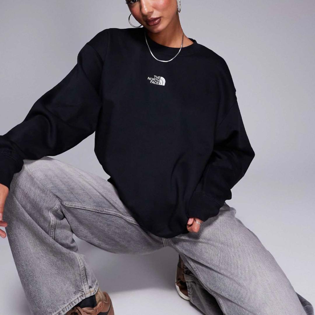 ノースフェイス　刺繍スウェットトレーナー　黒　日本XXL相当　SA18 7