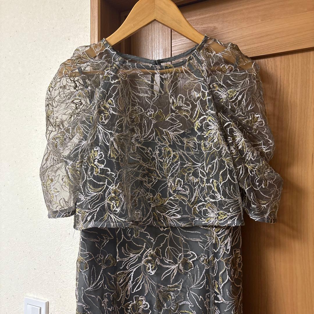 刺繍レースレイヤードドレス niana etoll