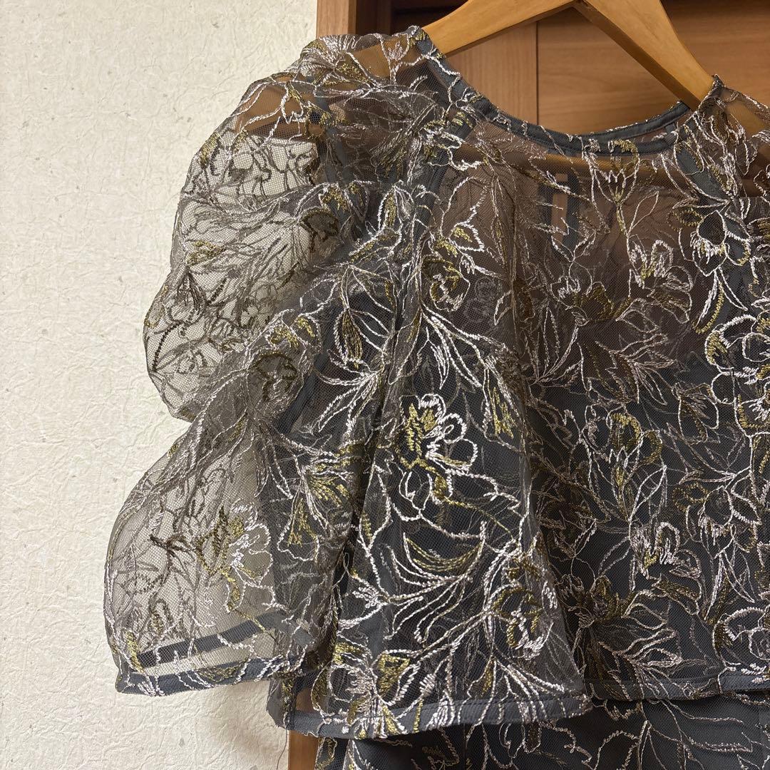 刺繍レースレイヤードドレス niana etoll