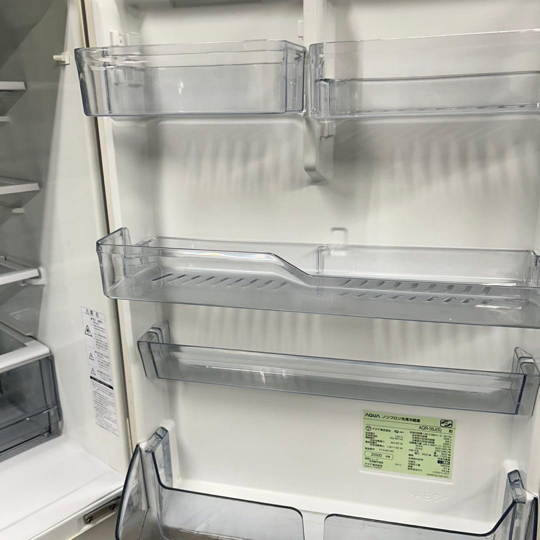 500 AQUA 大型冷蔵庫　355L 右開き　4ドア　家庭用