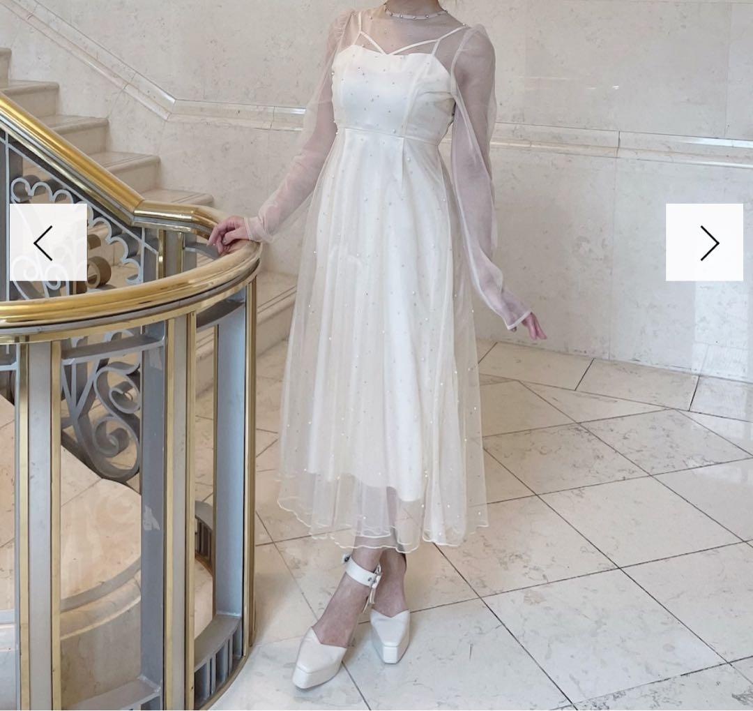 EATME ビジューチュールワンピース 同窓会 オケージョンドレス 値下げ可能