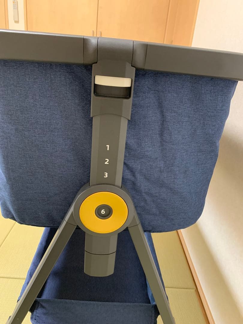 Playkids 折りたたみベビーベッド グレー/ネイビー