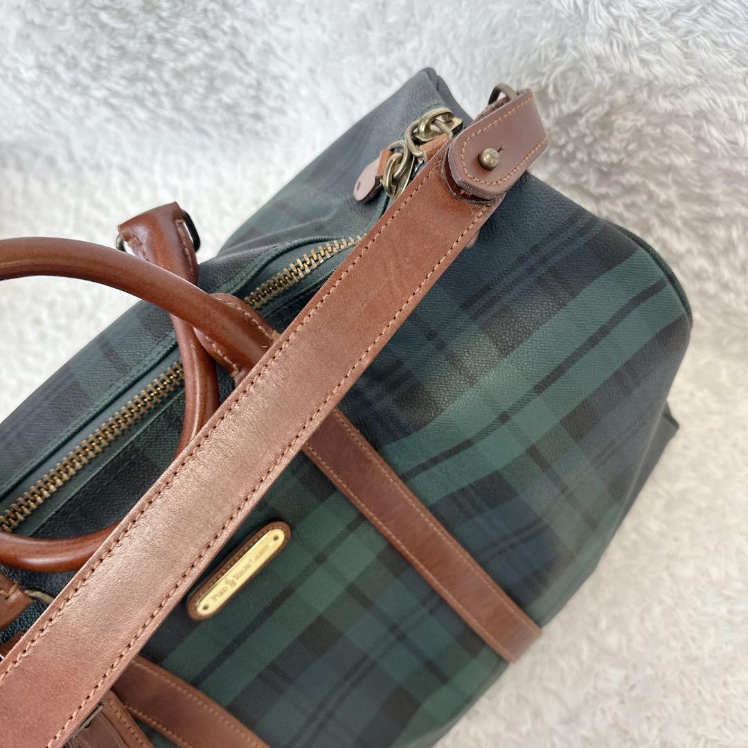 【良品】POLO Ralph Lauren ボストンバッグ 2WAY チェック柄