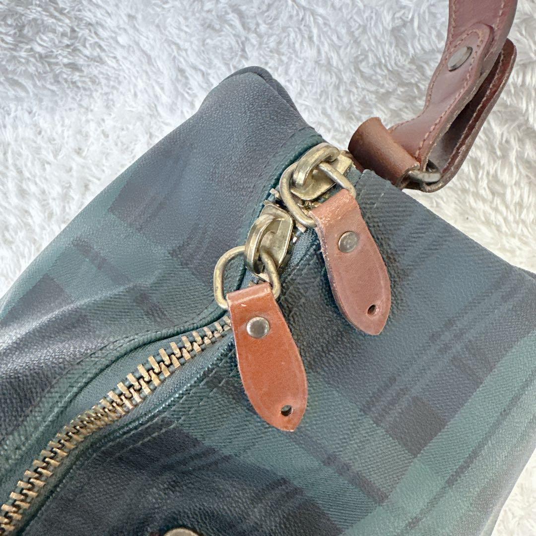 【良品】POLO Ralph Lauren ボストンバッグ 2WAY チェック柄