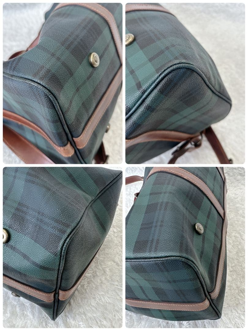 【良品】POLO Ralph Lauren ボストンバッグ 2WAY チェック柄