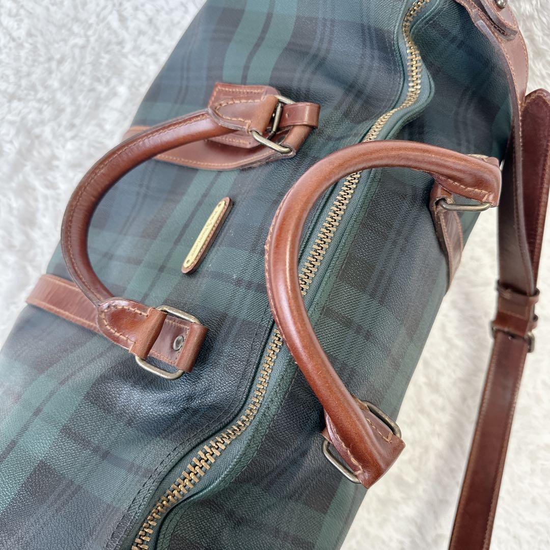 【良品】POLO Ralph Lauren ボストンバッグ 2WAY チェック柄
