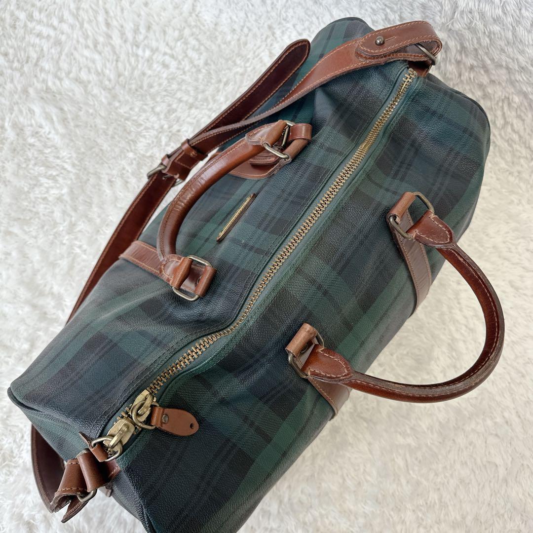 【良品】POLO Ralph Lauren ボストンバッグ 2WAY チェック柄