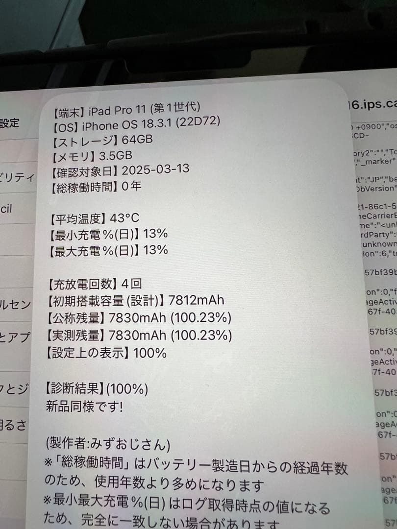 【難あり】iPad pro 11インチ 第一世代　64GB スペースグレー