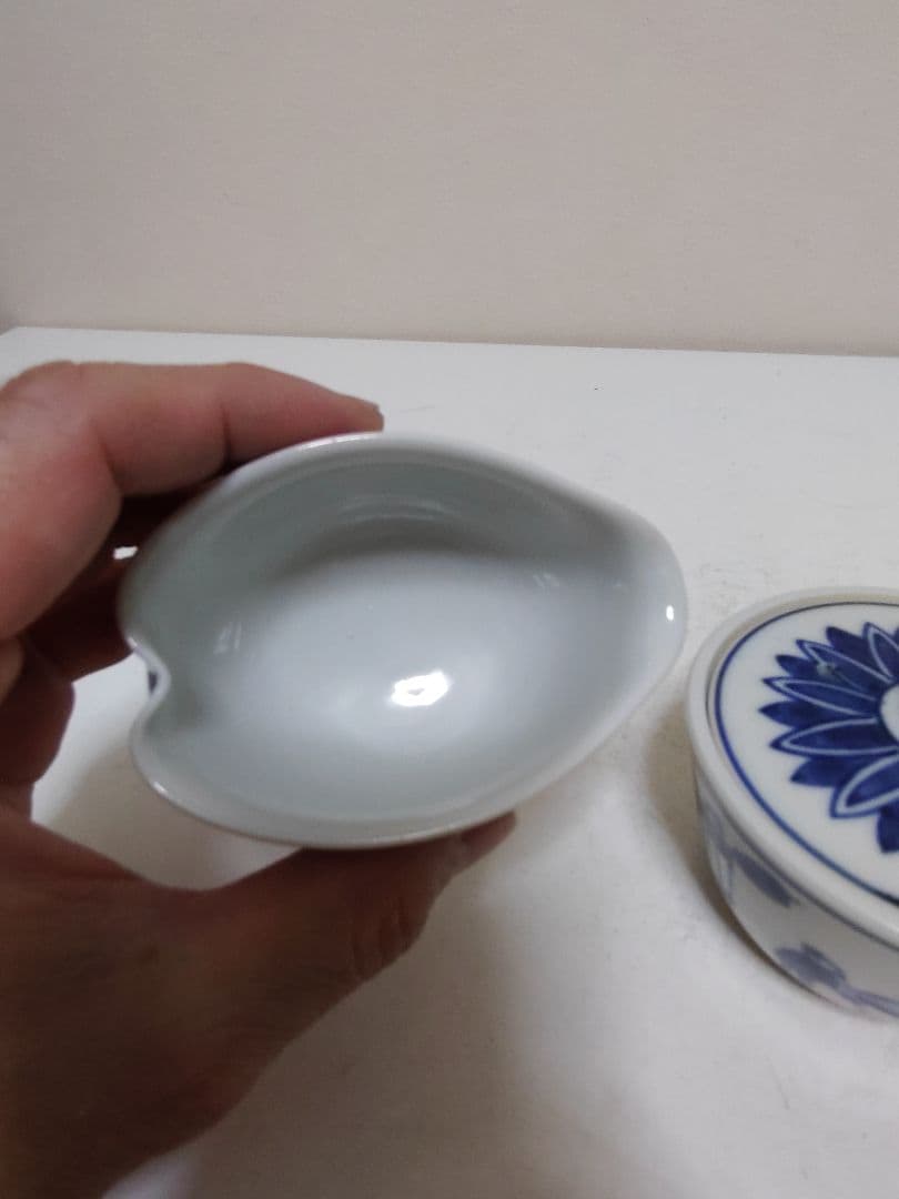 高野昭阿弥 青華唐子人物図 煎茶器 宝瓶 湯冷 煎茶碗五客 煎茶道具 共箱