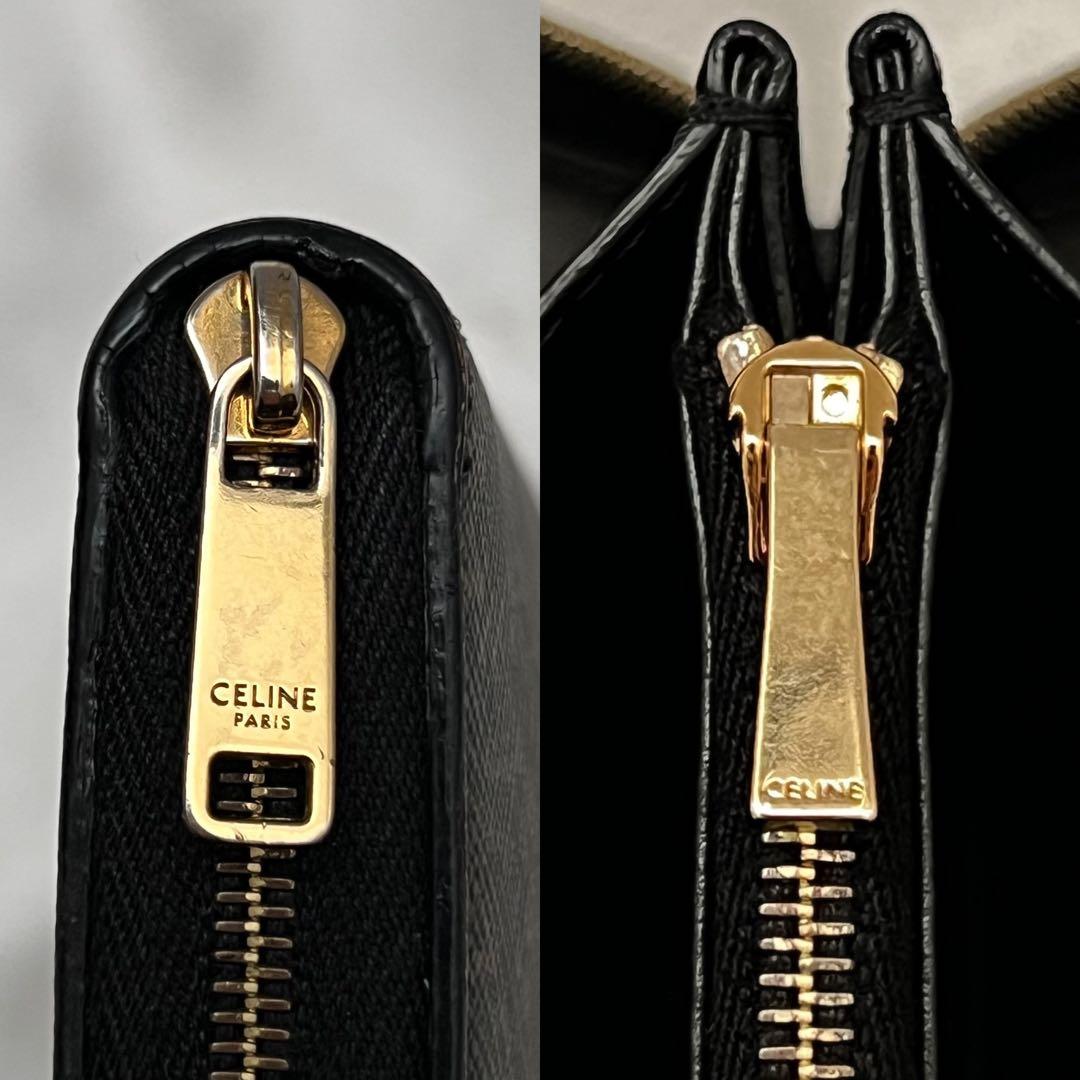 ◇極美品◇セリーヌ　ラージジップウォレット　トリオンフ×ゴールド金具　長財布