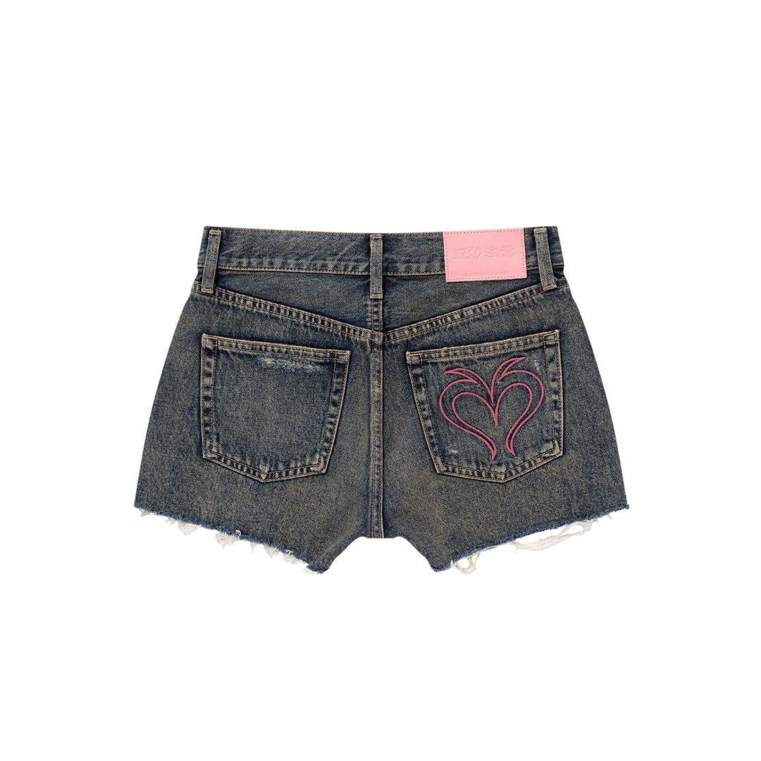 MOUSSY BEP HEART DENIM ショーツ　デニム