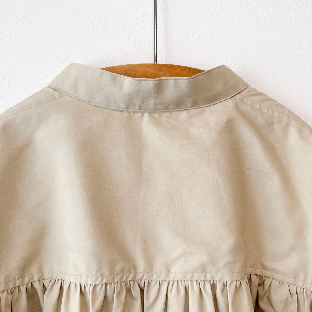 美品 Whim Gazette 刺繍シャツチュニック ビッグシルエット ベージュ