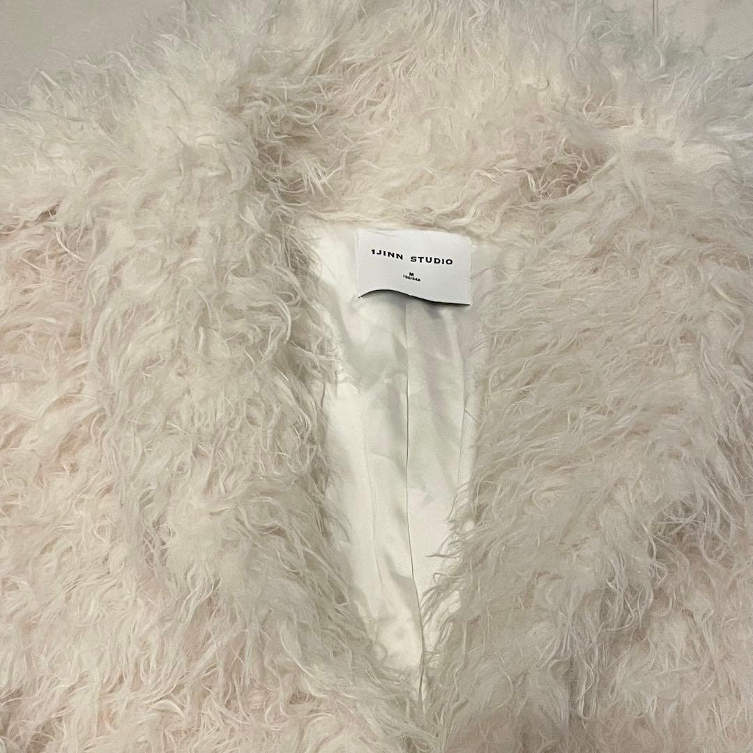 海外　インポート　アウター　ファーコート　ホワイト