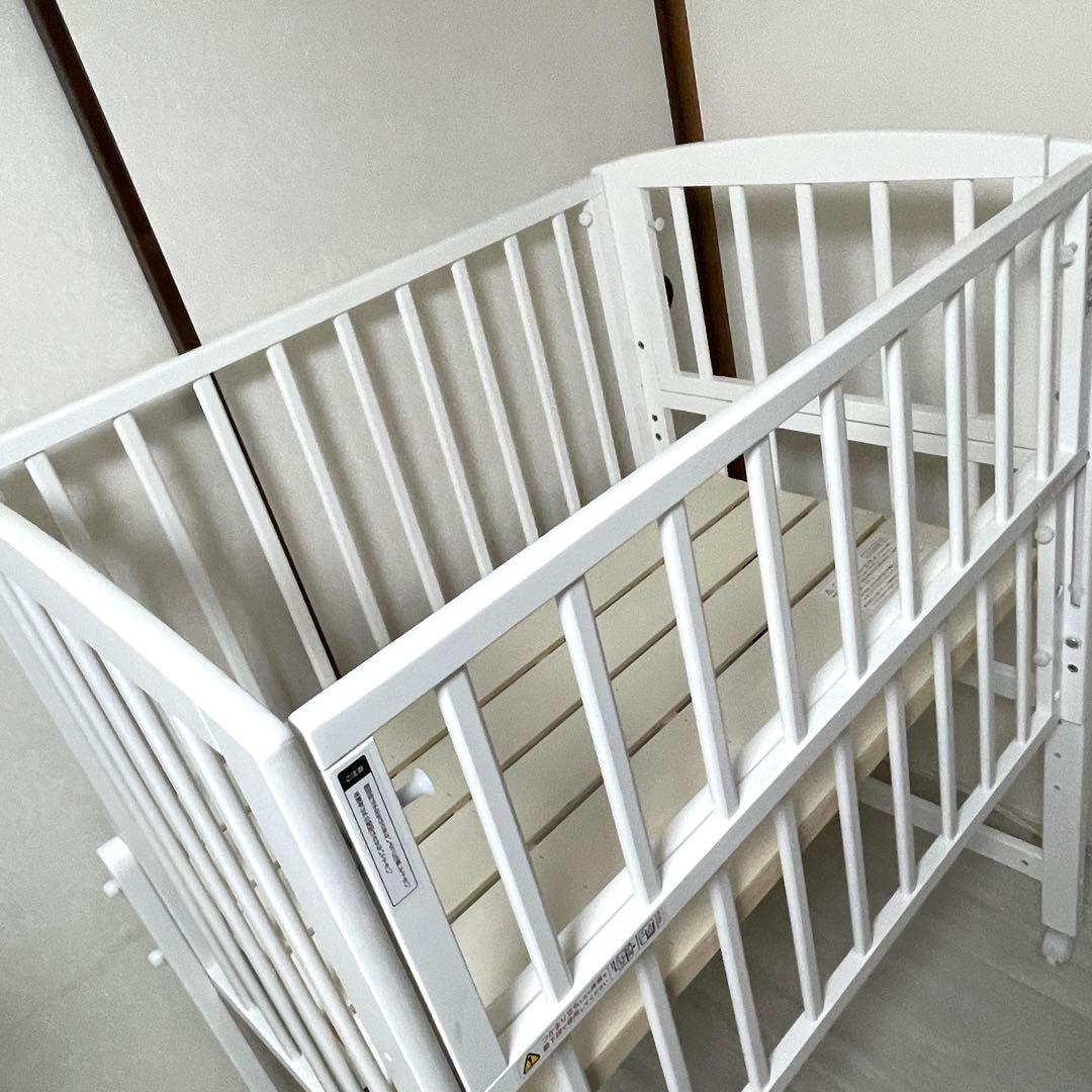 【大和屋】ミニベビーベッド（ノモック・Wオープンハイタイプ）マット付