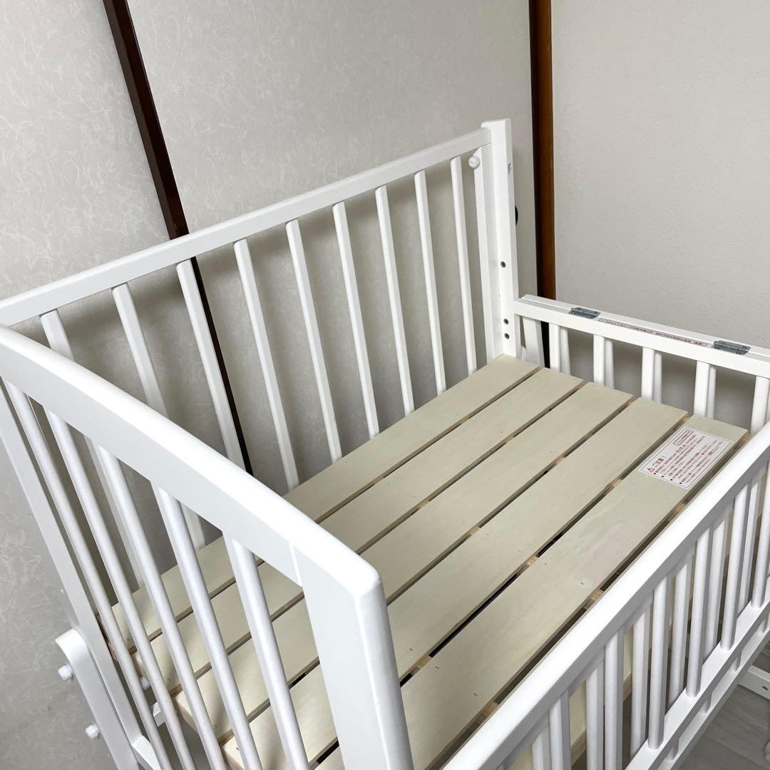 【大和屋】ミニベビーベッド（ノモック・Wオープンハイタイプ）マット付