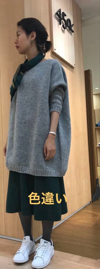 45r上質シェットランドウール二重織りチュニック ゆったり49500円新品同様