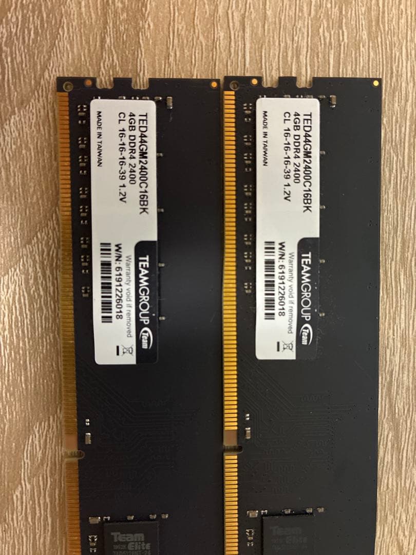 DDR4 メモリ 16GB4GB×4枚2400MHz デスクトップ用 動作確認済