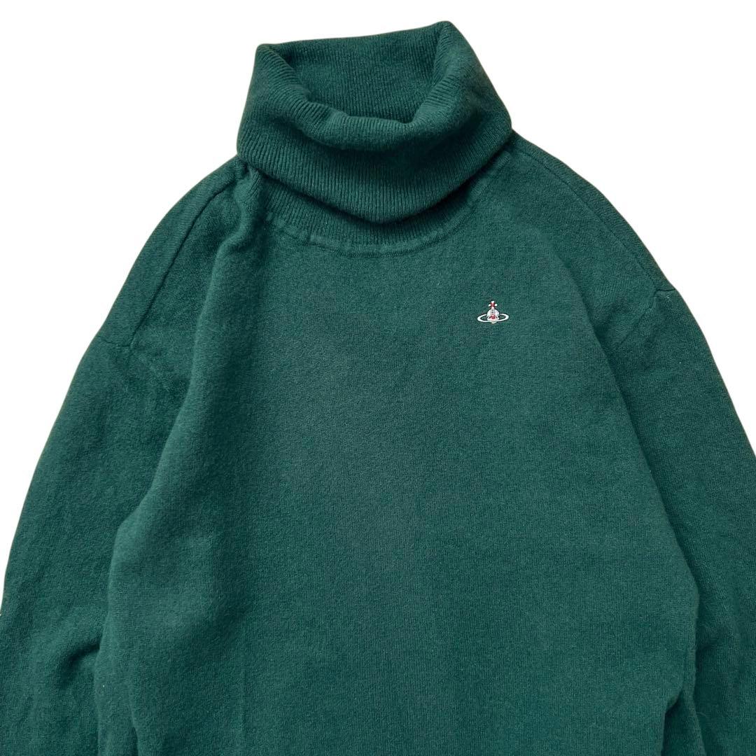 ヴィヴィアンウエストウッド　ウーレンベーシックタートルニットワンピース　緑