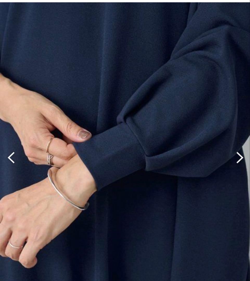 長袖　ビアズリーワンピース　ネイビー　size1