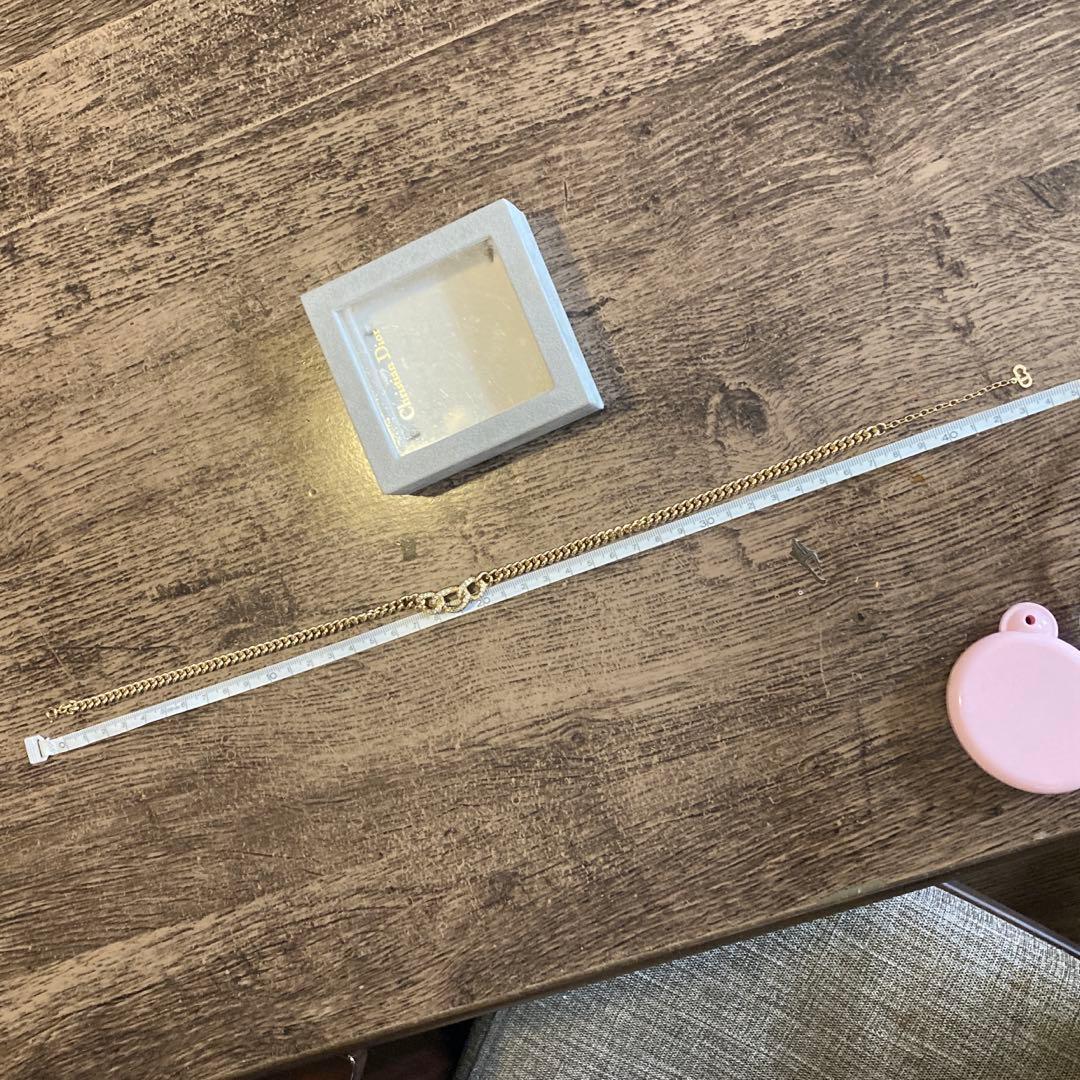 Christian Diorネックレス ★ラインストーン★未使用箱入り、刻印あり