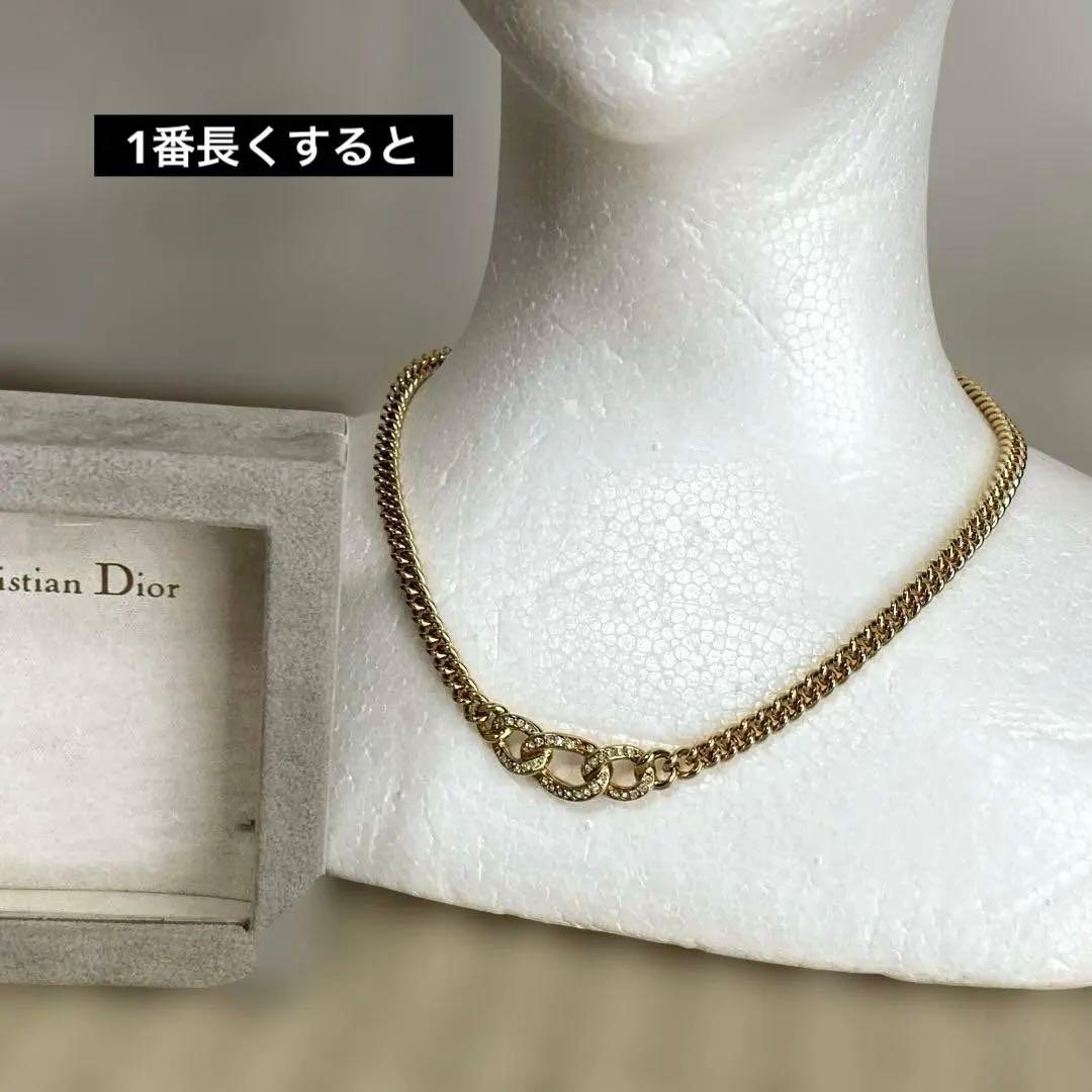 Christian Diorネックレス ★ラインストーン★未使用箱入り、刻印あり