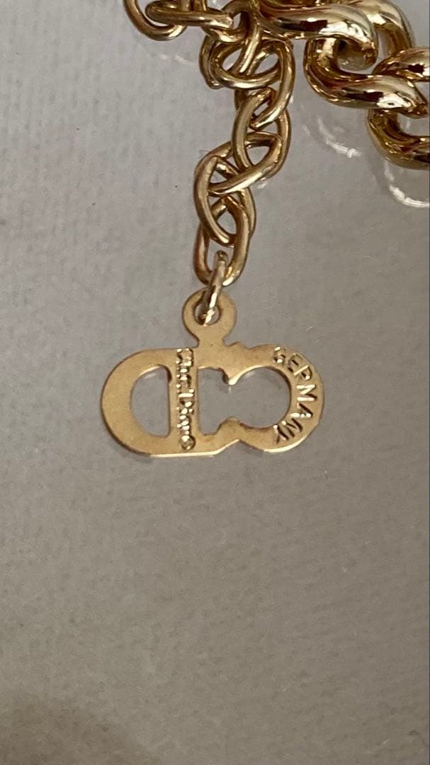 Christian Diorネックレス ★ラインストーン★未使用箱入り、刻印あり