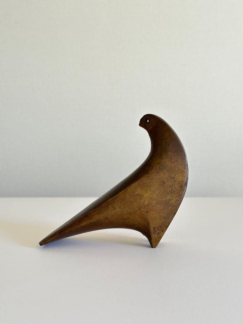 三枝惣太郎 新生鳩 ブロンズ彫刻 アート 美術 古道具 モダンデザイン