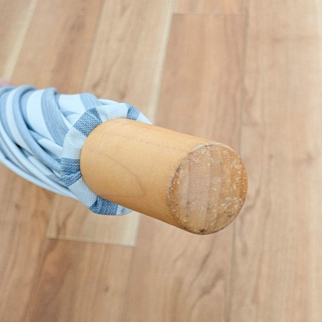 サンバリア100 長傘 Sサイズ ストライプ ブルー ショート 日傘