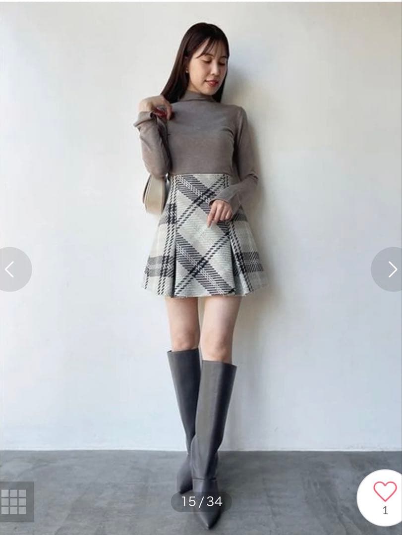 SNIDEL ロービングチェックミニスカート （IVR）サイズM