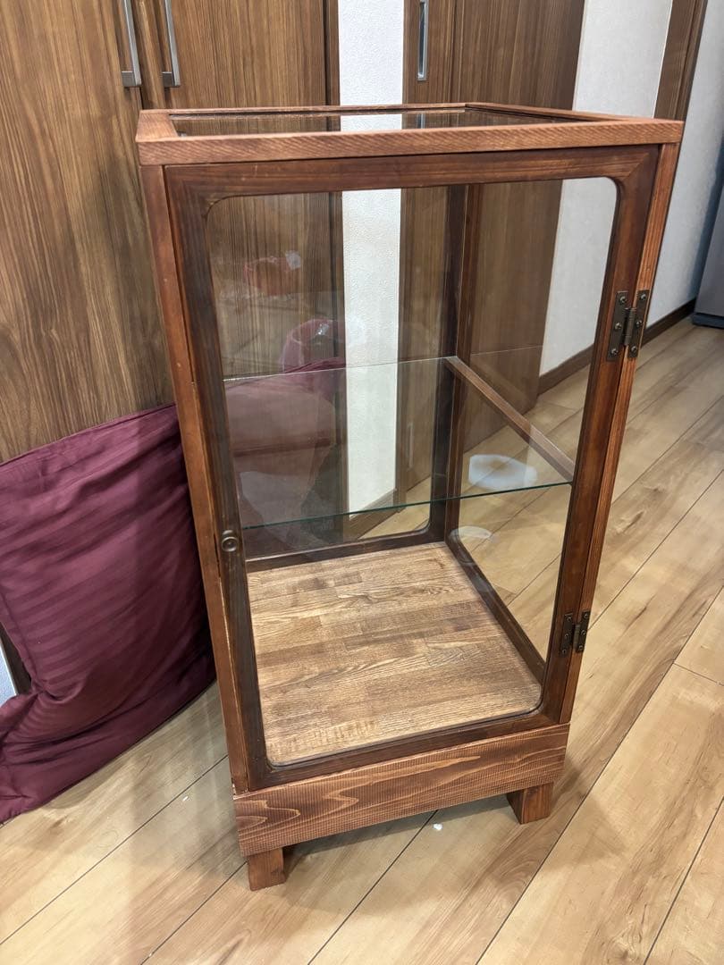 リメイク品　アンティークガラスケース　2段飾り棚