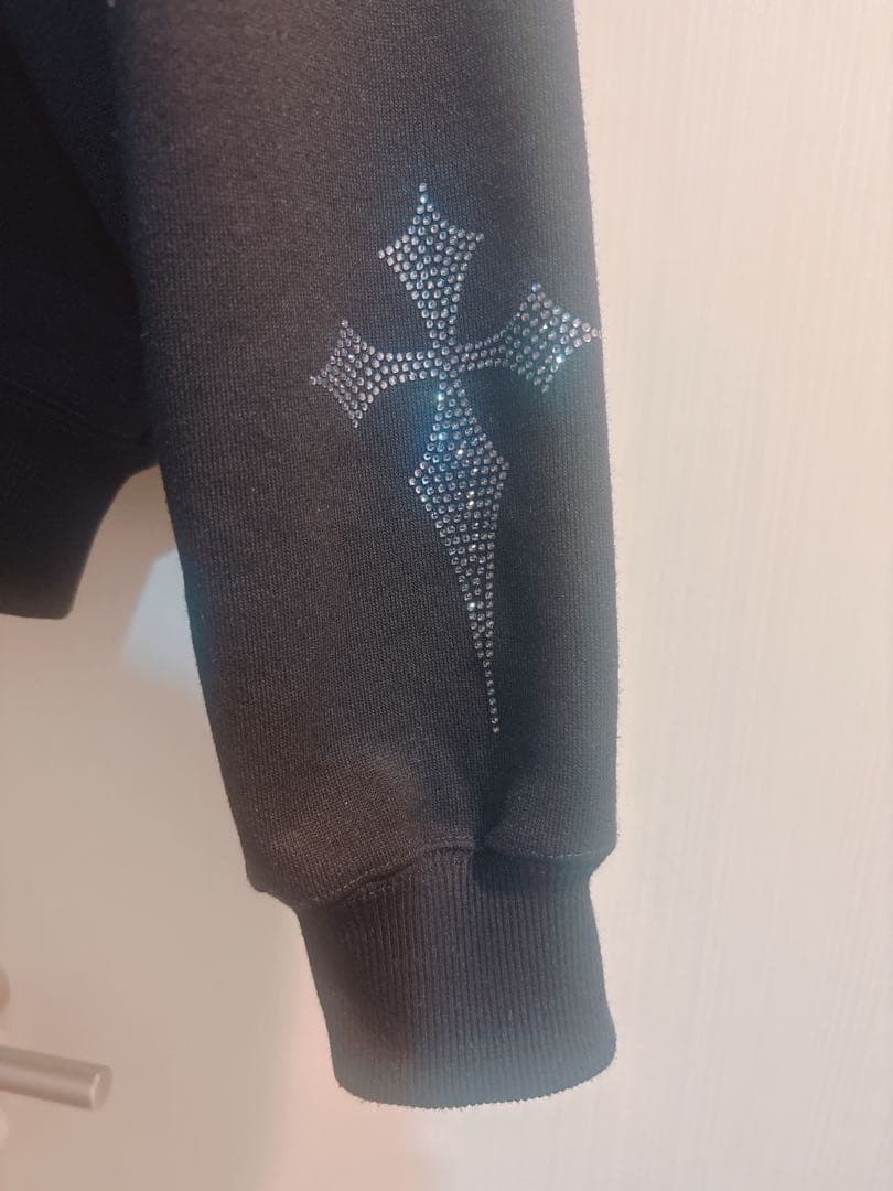 『REFLEM/レフレム』クロス総柄ラインストーンZIPパーカー パープル 紫