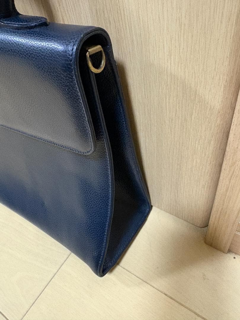 Coach ネイビー レザー ハンドバッグ DSE-4414 ZB0048