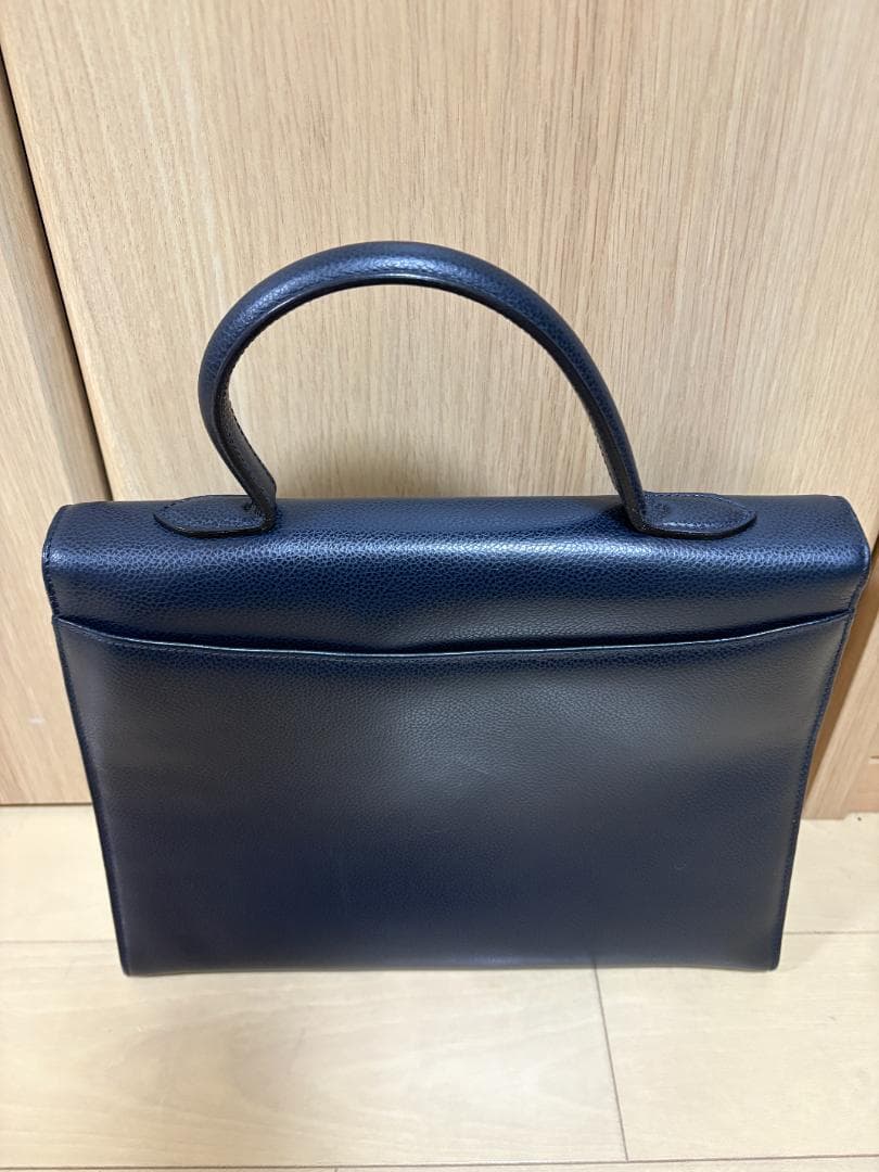 Coach ネイビー レザー ハンドバッグ DSE-4414 ZB0048