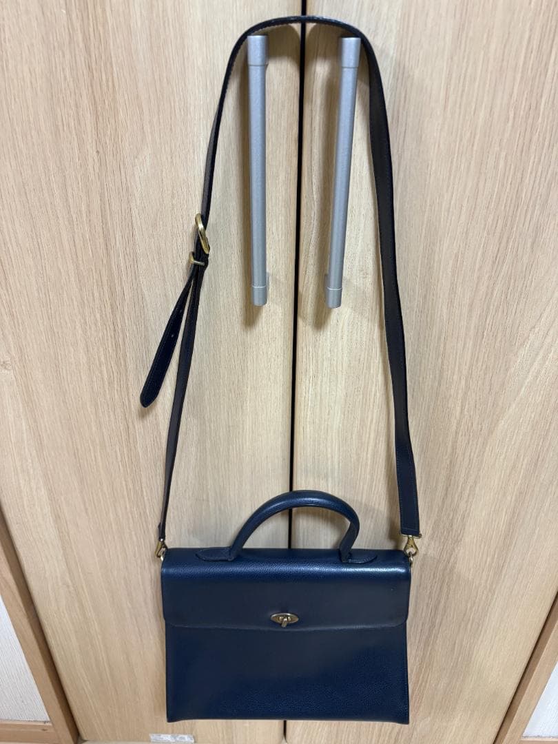 Coach ネイビー レザー ハンドバッグ DSE-4414 ZB0048