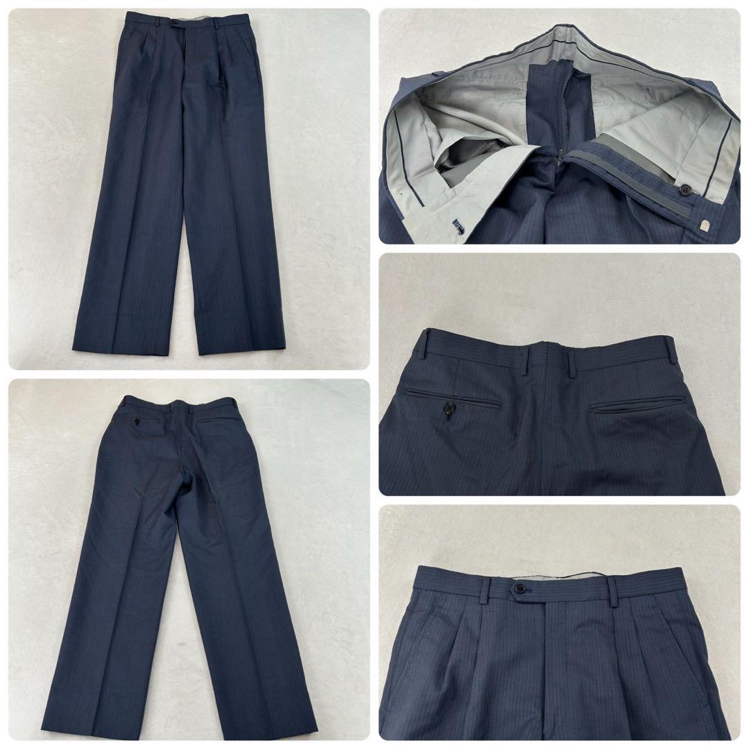 K629 美品 M イヴサンローラン スーツ上下 ネイビー ブルー メンズ