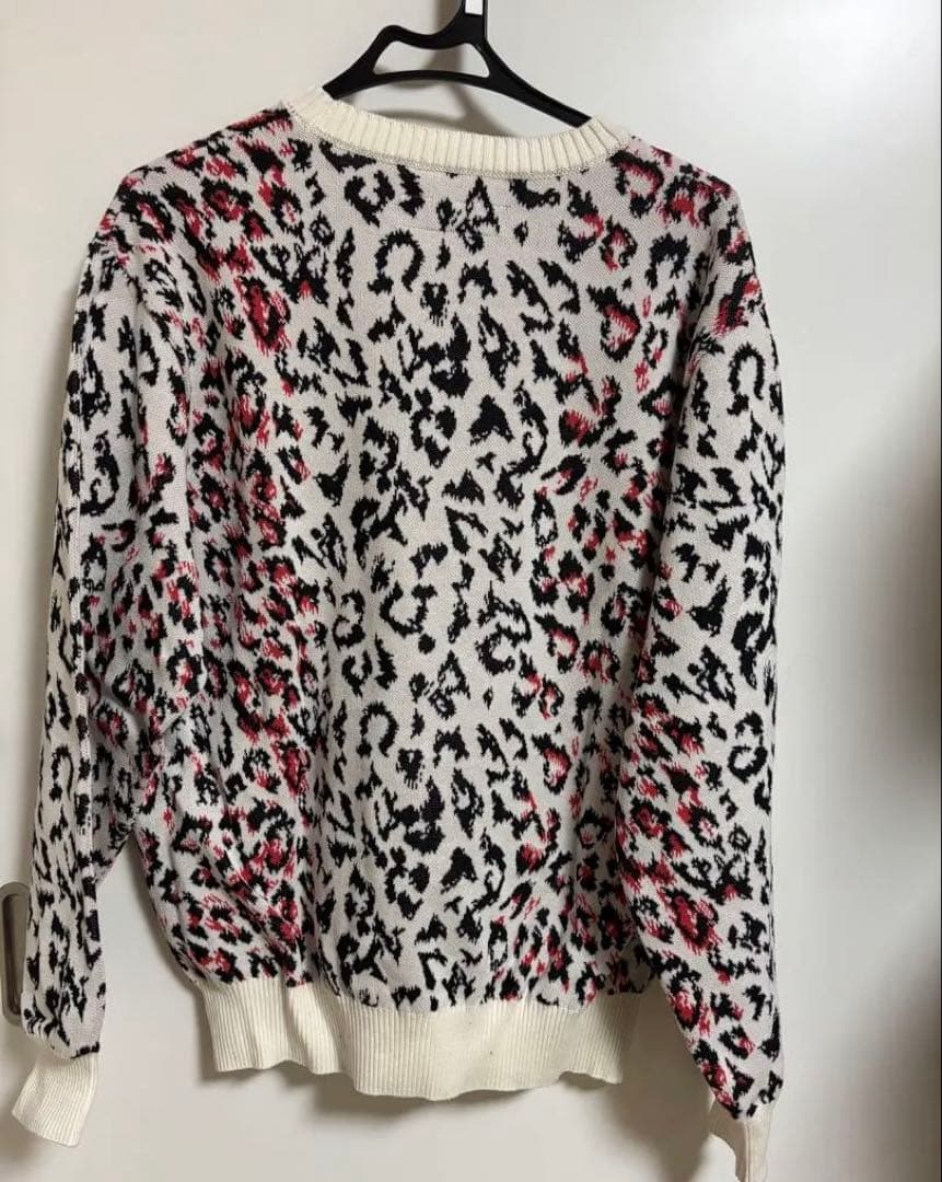 WACKO MARIA ワコマリア　25SS レオパード　セーター　ホワイト　M