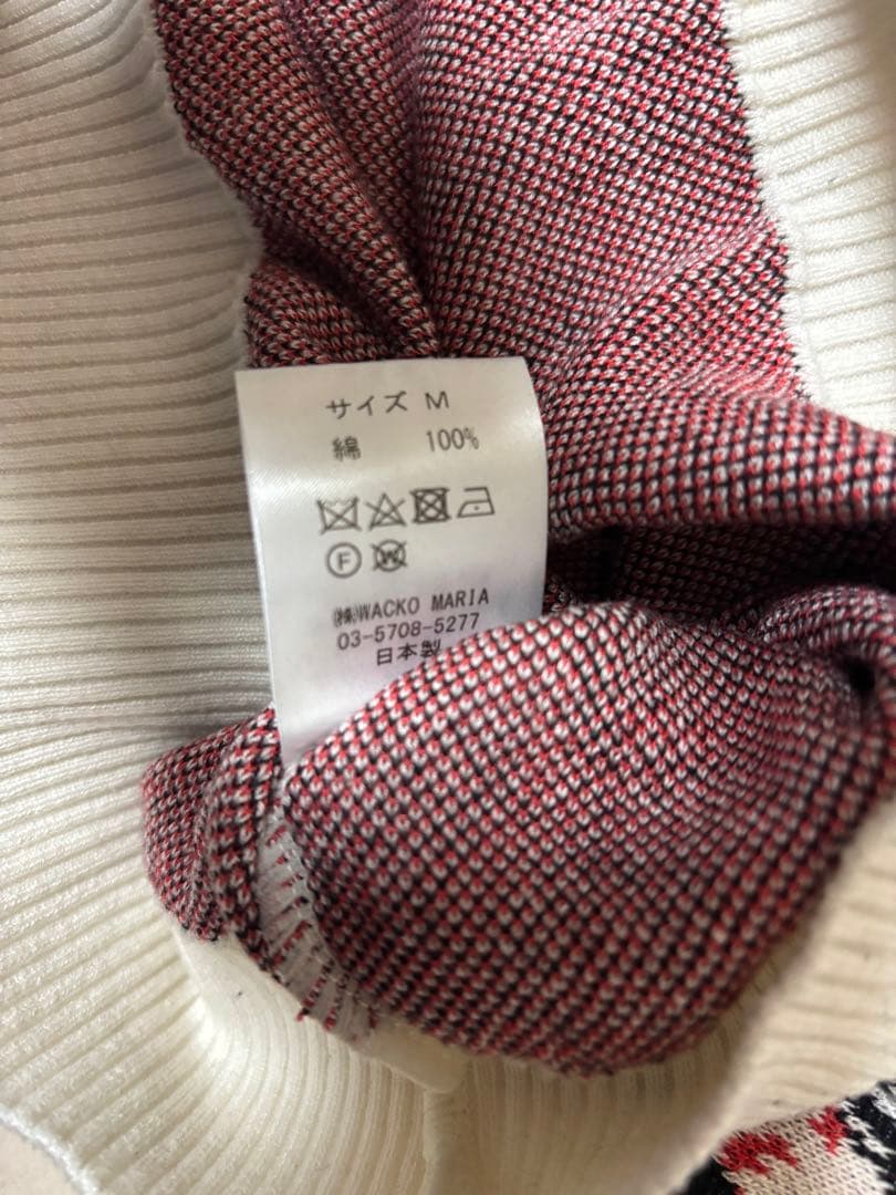 WACKO MARIA ワコマリア　25SS レオパード　セーター　ホワイト　M