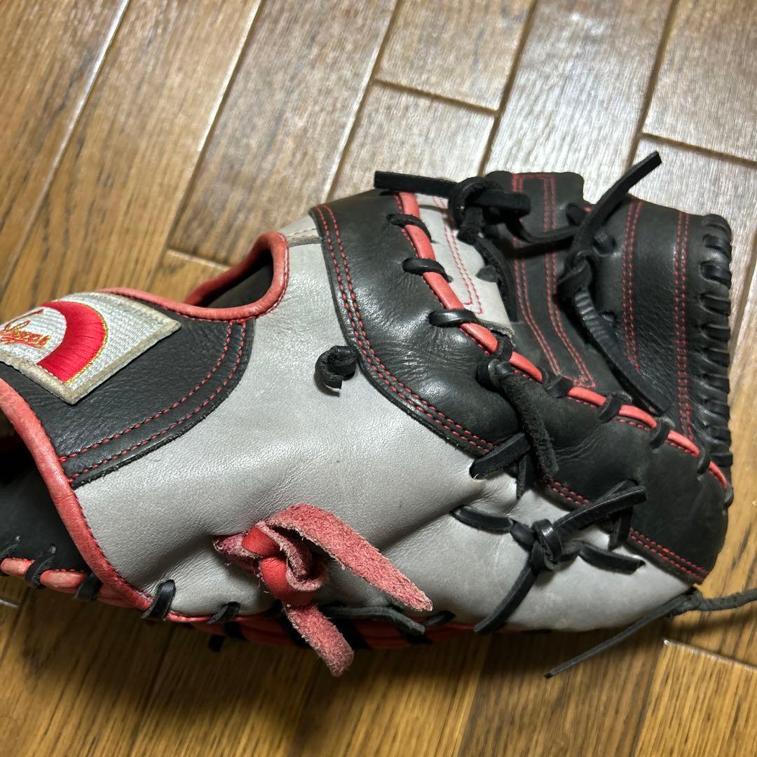 p*9様 Impressive 軟式野球用グローブ グレー/黒/赤