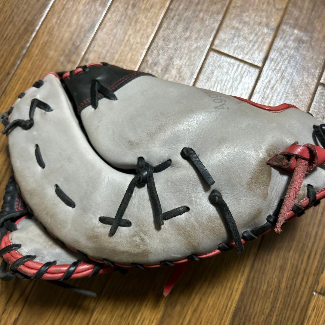 p*9様 Impressive 軟式野球用グローブ グレー/黒/赤