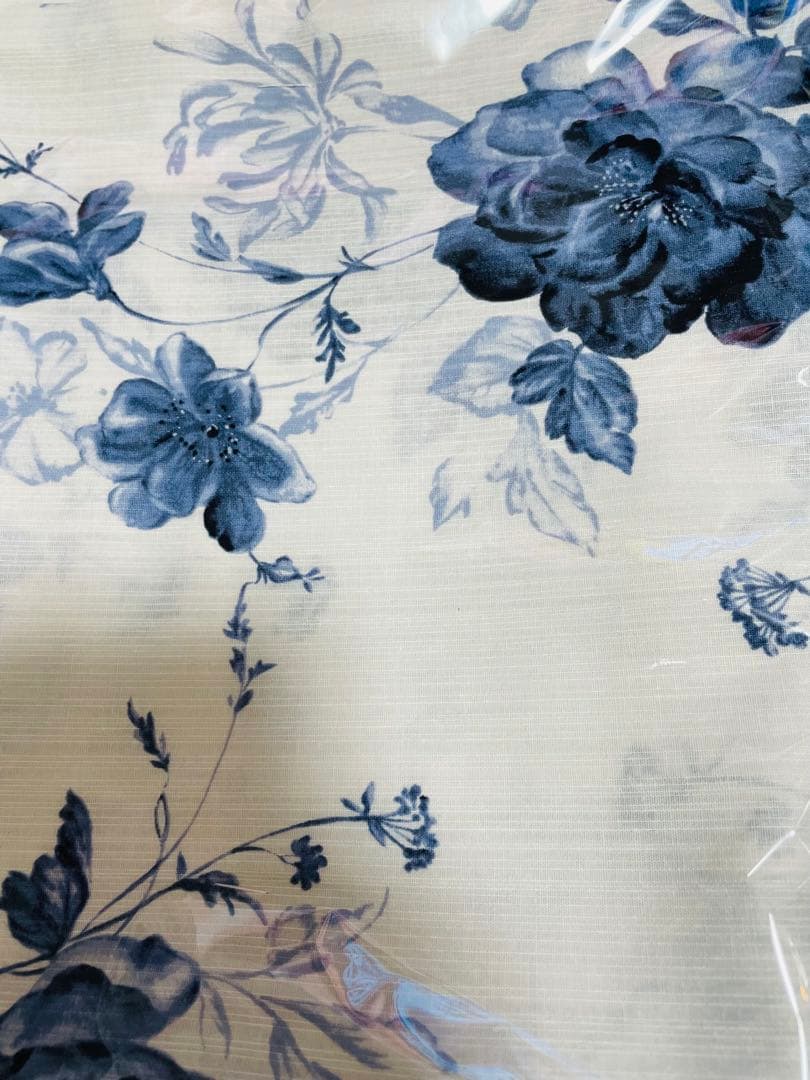 水彩の勿忘草色　浴衣5点セット(ゆかた・帯・下駄・着付けマニュアル・腰ひも)