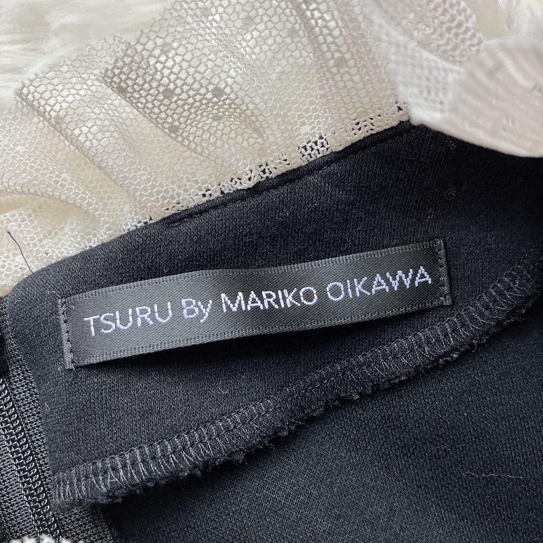 人気　ツルバイマリコオイカワ レース襟　ペプラムトップス　ブラック